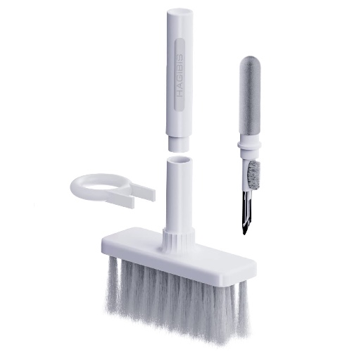 Hagibis Cleaning Soft Brush Keyboard Cleaner 5-in-1 Multi-Function Computer Cleaning Tools Kit Corner Gap Duster Keycap Puller Remover Multi Brush for PC Laptop Airpods Pro Camera Lens (Grey)