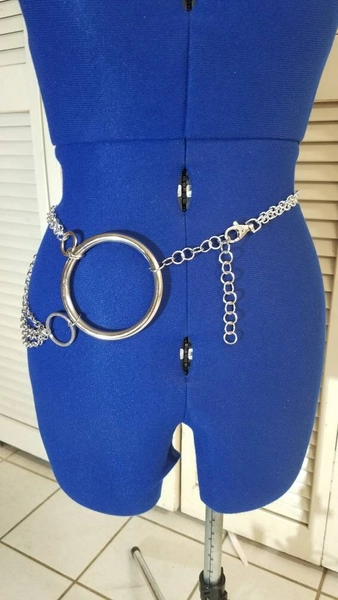 Adjustable silver Chain belt