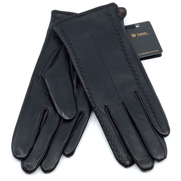 Legend Accessories Μαύρα Γυναικεία Δερμάτινα Γάντια Αφής LGGW-PU-1605