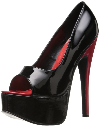 Ellie Shoes Women's 652-Bonnie Platform Pump - 5 UK - Black Red
