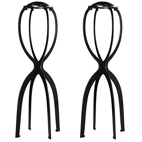 Dreamlover Wig Stands, Tall Wig Holder Stand Head for Women, Black, 2 Pack - 19.7 Inch (Pack of 2) - Black