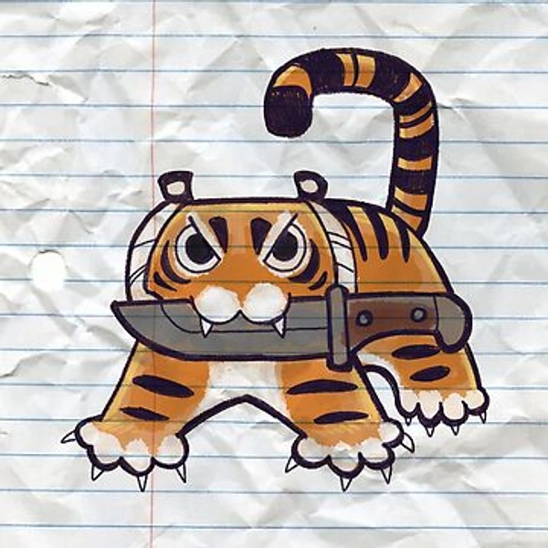 Scribbly Knife Tiger | Sticker