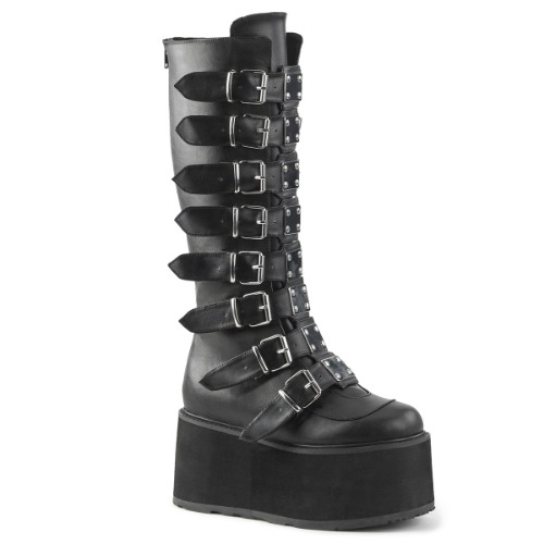 Damned-318 | Black Vegan Leather / 12