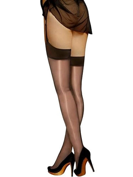 Glossy Shiny Garter Stockings High Gloss Nylons 15 Denier Vidrio CdR