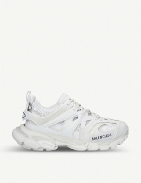 Balenciaga Womens Track nylon and mesh white trainers
