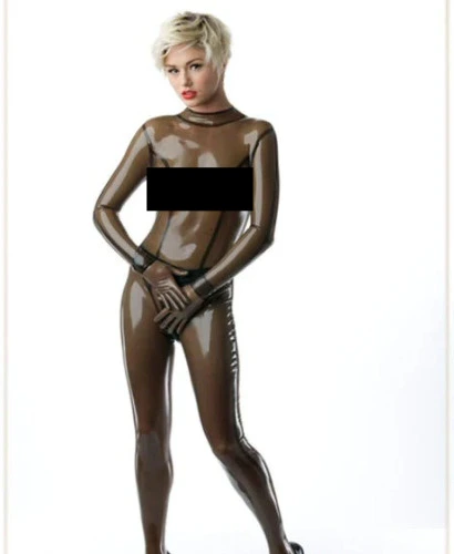 Translucent Smokey Black Latex Catsuit