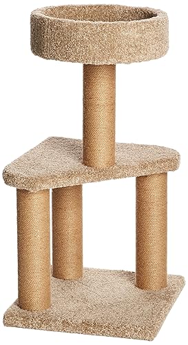 Amazon Basics Medium Cat Condo Activity Tree Tower with Scratching Post 