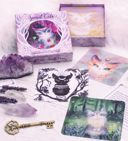 Spirit Cats Oracle Deck - Inspirational Card Deck - Indie, Tarot, Magical, Witch, Divination, Healing, Divine Messages, Cat, Kitty