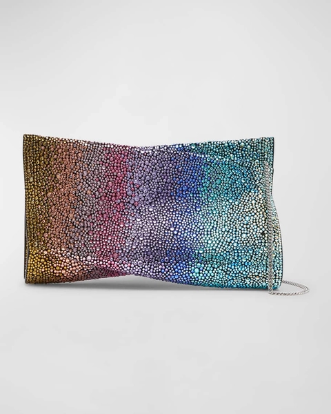 Loubitwist Small Cluctch in Rainbow Strass
