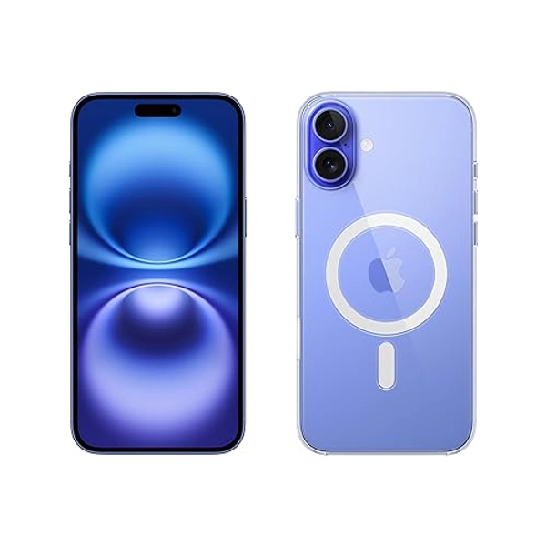 Apple iPhone 16 Plus (256 Go) - Outremer + Coque Transparente avec MagSafe