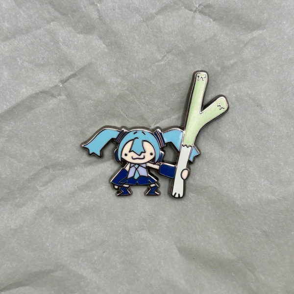 Big Leek Miku Enamel Pin | Original Creator | Pin for Hats, Lanyards, Backpacks