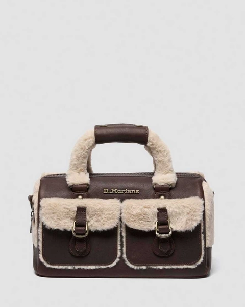 DR MARTENS SAC EN CUIR ET FOURRURE SYNTH&Eacute;TIQUE &Agrave; ANSES SUP&Eacute;RIEURES