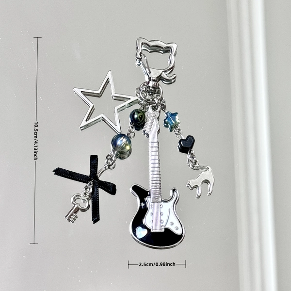 llavero guitarrista gato y2k colgante guitarra eléctrica - Temu Chile