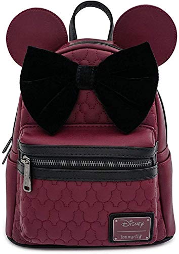 Loungefly x Minnie Mouse Quilted Faux-Leather Mini Backpack with Velvet Bow - One Size - Multi