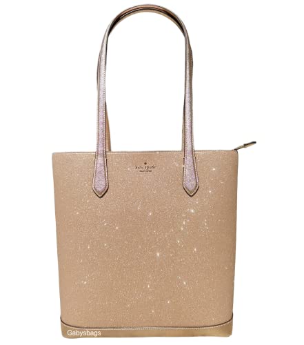 kate spade Tinsel Glitter Shoulder Tote Bag Handbag Holiday Collection 2022 - Rose Gold