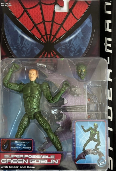 SUPER POSEABLE GREEN GOBLIN - SPIDER-MAN Movie  Marvel 2001 ToyBiz NIP.