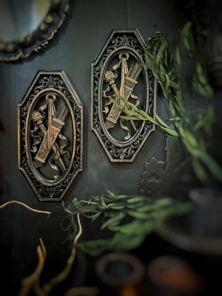 Gothic Medieval Homco Wall Plaques, Black Home Decor, Dark Academia, Goth Gallery Wall Hangings