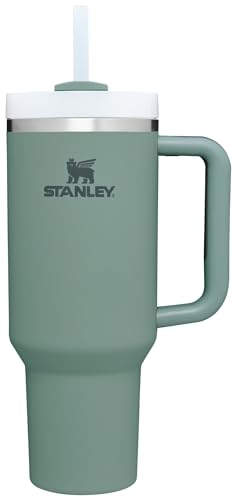 Stanley Quencher H2.0 Soft Matte Collection, Stainless Steel Vacuum Insulated Tumbler with Lid and Straw for Iced and Cold Beverages - 40 OZ - Shale