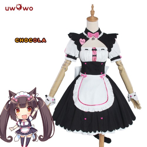 UWOWO Chocola Cosplay Game NEKOPARA Costume Chocola Vanilla Maid Dress Costume | L