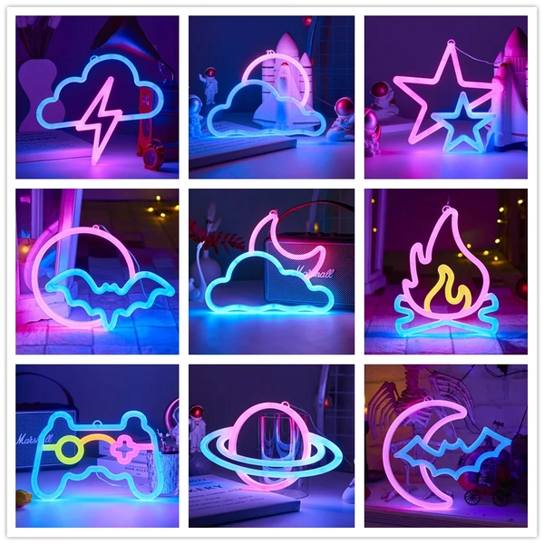 LED Bright Neon Light Night Room Wall Art l