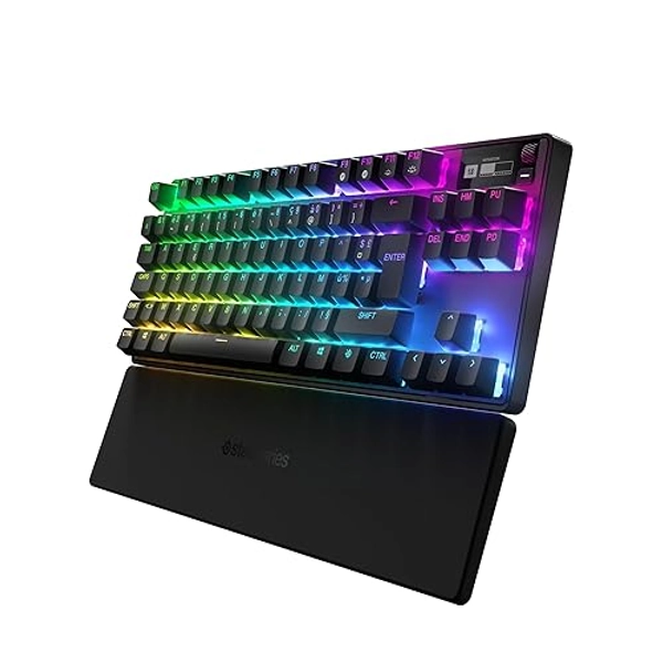 SteelSeries Apex Pro TKL Wireless - Clavier HyperMagnetic gaming - rapide - Format sans pavé numérique adapté à l’esport - Actionnement ajustable - Bluetooth - 2,4 GHz - USB-C - Français AZERTY