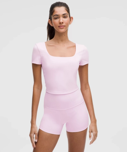 Wunder Under SmoothCover Square-Neck T-Shirt - Pink Organza - 2