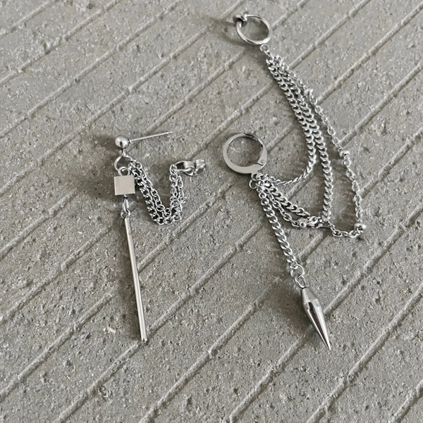 Edgy Grunge Earrings - Cuff Dangle Earrings For Men and Women