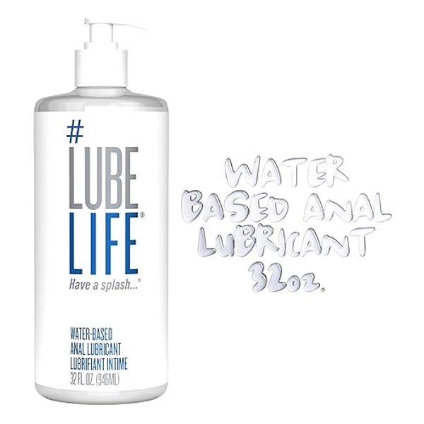 Lube Life Water-Based Anal Lubricant, Personal Backdoor Lube for Men, Women and Couples, Non-Staining, 32 Fl Oz - 32 Fl Oz (Pack of 1)