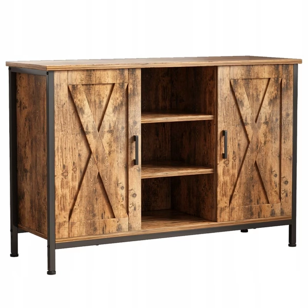 Dulap lateral cu rafturi deschise dresser vintage bucatarie loft camera de zi 100x35x70cm BADU