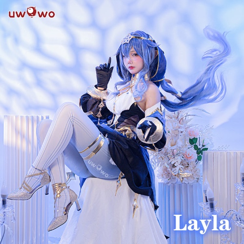 Uwowo Genshin Impact Layla Sumeru Cryo Female Cosplay Costumes - 【Pre-sale】L