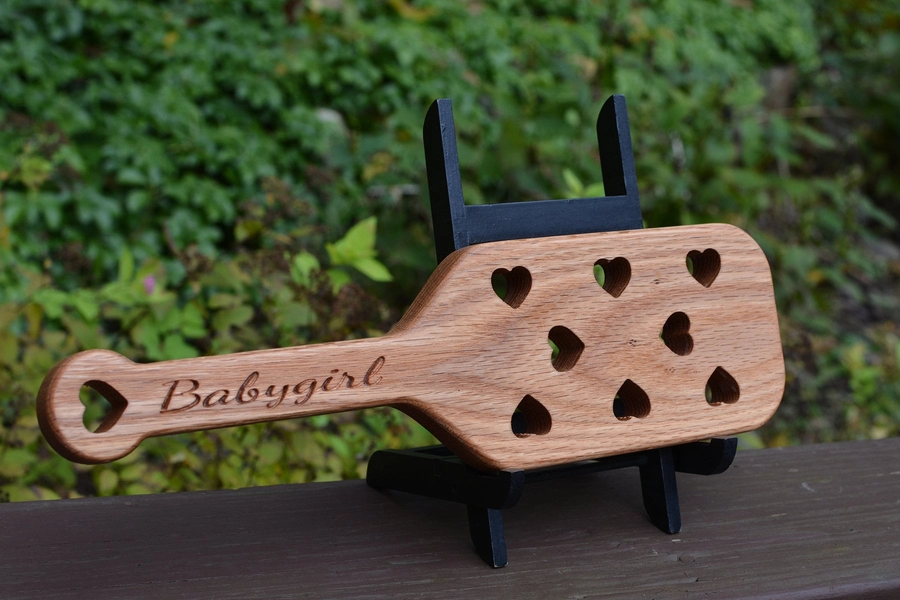 Wood Spanking paddle 8 Hole Heart  BDSM