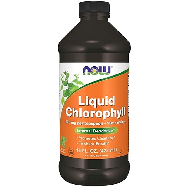 NOW Foods Supplements, Liquid Chlorophyll, Super Concentrated, Internal Deodorizer*,Boost Energy, Mint Flavor, 16-Ounce