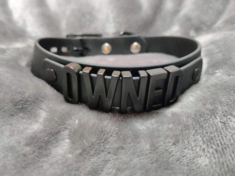 Black Letter Collar: Choice of Titles and Colour Straps, Vegan Friendly