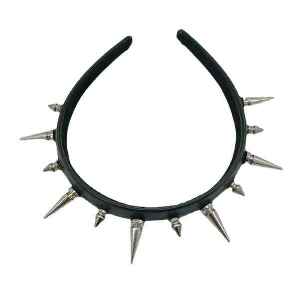 Mode Spike Stirnband Nieten Haarbänder Punk Goth Cosplay Kopfschmuck für Männer Frauen Schwarz Silber Halloween - AliExpress