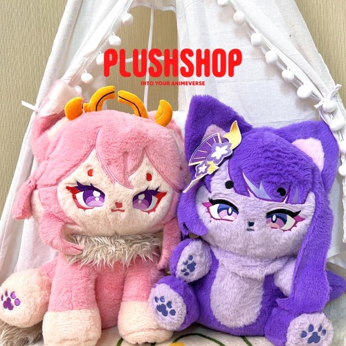 Raiden & Miko Meow Combo Pack Genshin | 45cm Raidenmeow+45cm Mikomeow