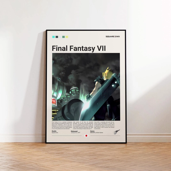 Final Fantasy 7 Poster, Gaming Room Poster, Final Fantasy Fan Gift, Gaming Print Poster, Gamer Gift, Video Games Poster, Gaming Wall Decor