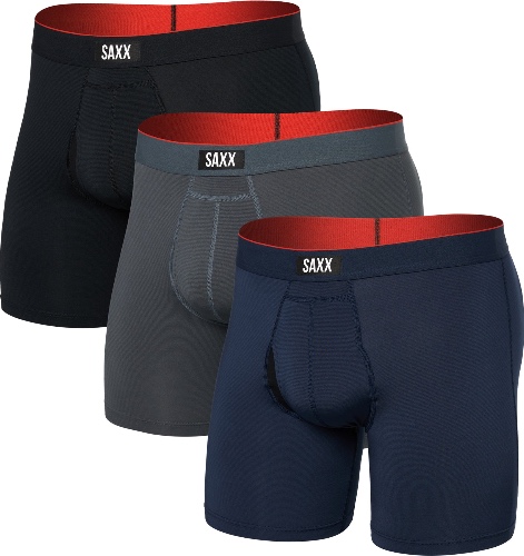 Multi-Sport Mesh Performance 3 Pack Boxer Brief with Fly 8" - Men's|-|Caleçon boxeur avec braguette paquet de 3 Multi-Sport Mesh Performance 8" - Homme | Turbulence - Navy - Black / XXL