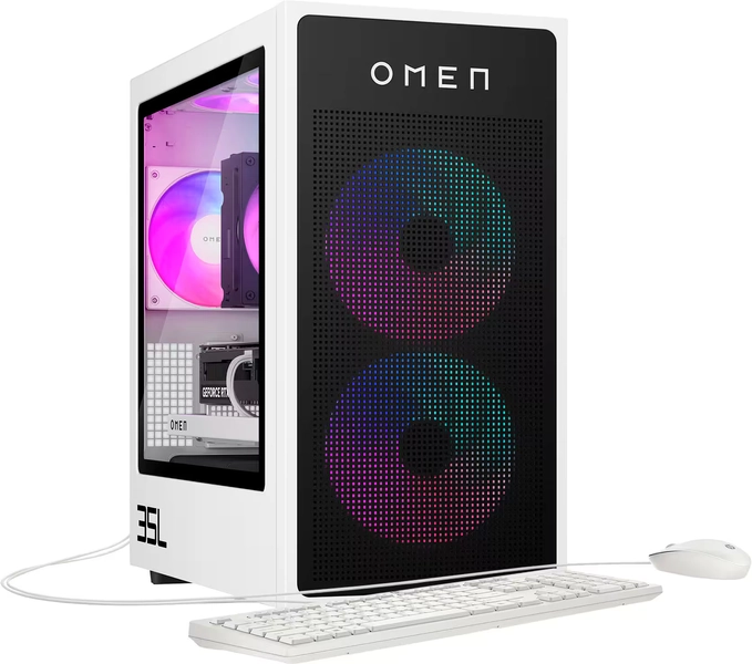 HP OMEN - 35L Gaming Desktop - AMD Ryzen 5 8500G - 16GB DDR5 Memory - NVIDIA GeForce RTX 4060 - 1TB SSD - White/Black
