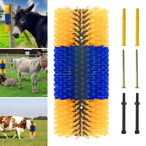 Livestock Scratching Brushes Cow Scratcher Brush with Screws Goat Cleaning Grooming Post Brush for Horse Pig Cattle Supplies - AliExpress 18