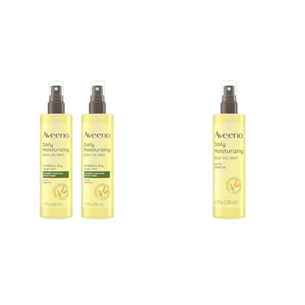 Aveeno Daily Moisturizing Body Oil Mist with Oat & Jojoba Oil & Daily Moisturizing Dry Body Oil Mist with Oat and Jojoba Oil for Dry, Rough Sensitive Skin, Nourishing & Hypoallergenic Body Spray