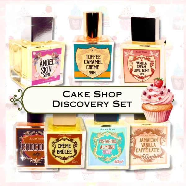 Cake Shop 8x Discovery Set - Angel Skin, Creme Brulle, Toffee Caramel, Vanilla Love Bomb, Chocolat, Jamaican Cafe, Pistachio, Key Lime Pie