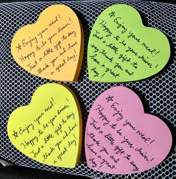 Doordash Grubhub Ubereats Driver Handwritten Thank You Notes and Ratings Reminder for Customers (50 notes pack)