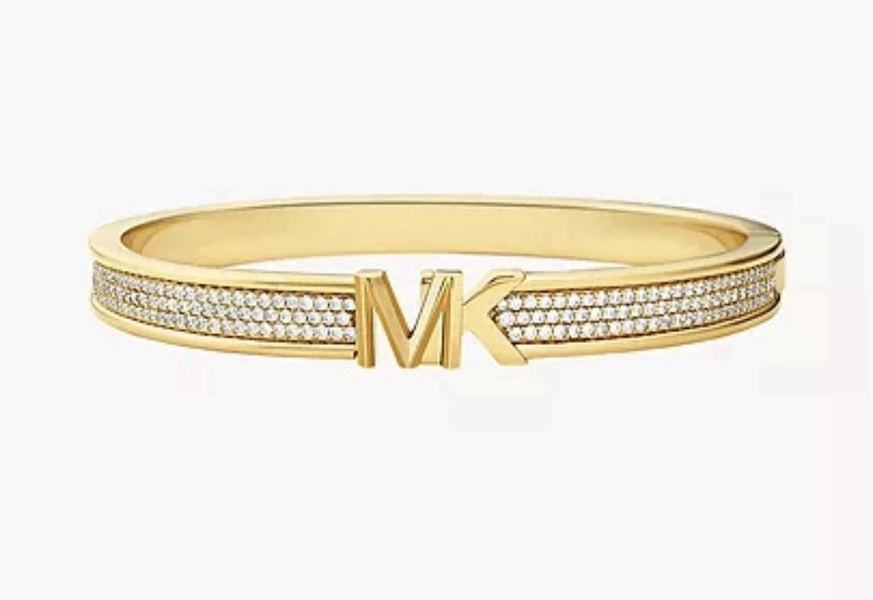 Michael Kors 14K Gold-Plated Brass Pave Bangle Bracelet MKJ7963710001