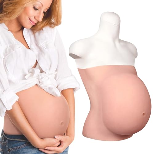 Silicone Pregnant Belly 9 Months Artificial Fake Pregnant Belly Lifelike Skin for Actor Performance Maternity - 9 Month - Nude