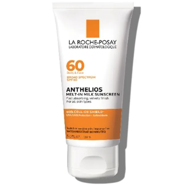 La Roche-Posay Anthelios Melt-In Sunscreen Milk Body & Face Sunscreen Lotion Broad Spectrum SPF 60, Oxybenzone & Octinoxate Free, Oil-Free Sunscreen