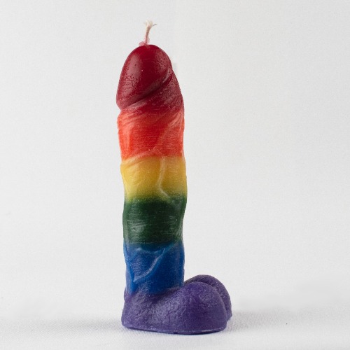 Big Flamer – Rainbow Penis Wax Play Candles – Multicolored Cock Candles - Non-Blacklight Big Flamer - Rainbow Cock