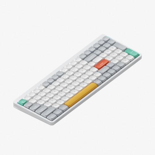NuPhy Air96 V2 | Ionic White / Brown 2.0 / Space Engineer (Bright) Keycaps / Beech Mono Wrist Rest