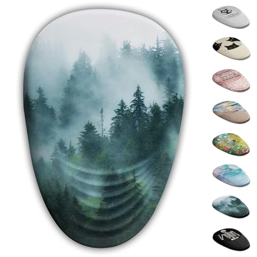 Armanza Ergonomic Mouse Pad with Wrist Support, Desktop Mouse Pad Wrist Rest Design and Non-Slip PU Base, Computer Mousepads for Pain Relief, Office & Home, Fog Forest - 12 Fog Forest