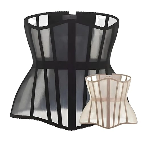 Mesh Corset Waist Trainer for Women - Underbust Corset Lace Up - Waist Cincher Shapewear - Body Shaper
