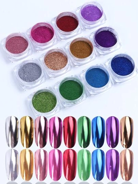 FULL BEAUTY Black Friday 12boxes Y2K Aesthetic Nail Art Glitter Powder Nail Art Design